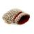 Red suede pearl embroidered potli bag