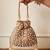 Gold suede pearl embroidered potli bag