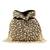 Black suede pearl embroidered potli bag