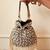 Black suede pearl embroidered potli bag