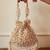 White suede pearl embroidered potli bag