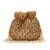 Gold suede pearl embroidered potli bag