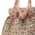 Pink suede pearl embroidered potli bag