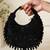 Black suede beads embroidered Hand Bag