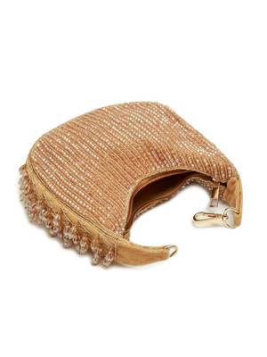 Gold suede beads embroidered Hand Bag 1