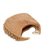 Gold suede beads embroidered Hand Bag