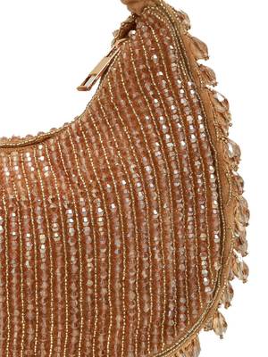 Gold suede beads embroidered Hand Bag 3