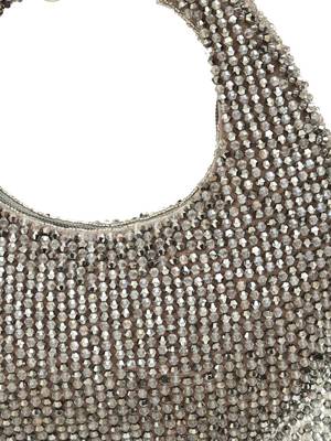 Grey suede beads embroidered Hand Bag 4