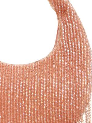 Pink suede beads embroidered Hand Bag 4