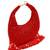 Red suede beads embroidered Hand Bag
