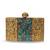 Gold suede embroidered clutch