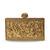 Gold suede embroidered clutch