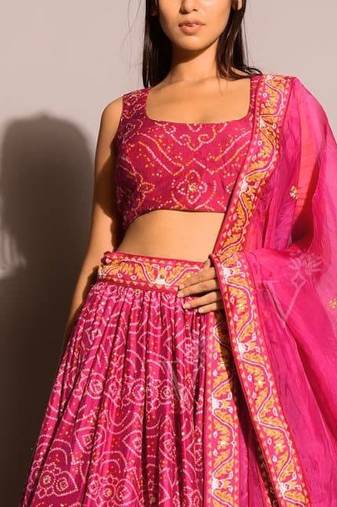 Dark Pink Color Dori Thread & Sequence Work Satin Silk Lehenga Choli 