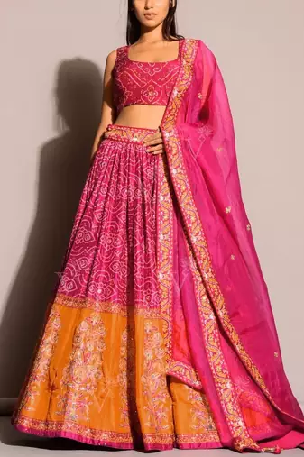 Dark Pink Color Dori Thread & Sequence Work Satin Silk Lehenga Choli 