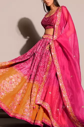 Dark Pink Color Dori Thread & Sequence Work Satin Silk Lehenga Choli 