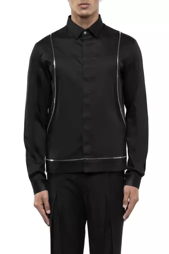 Black plain cotton shirt