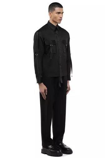 Black plain cotton shirt