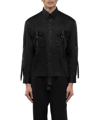 Black plain cotton shirt 5