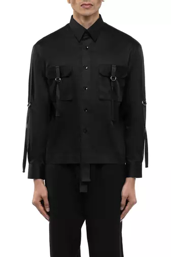 Black plain cotton shirt