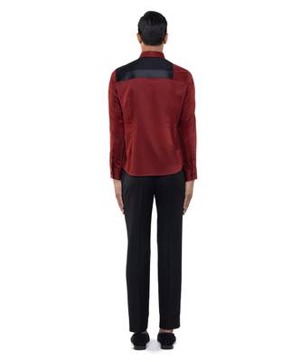 Maroon plain cotton shirt 4