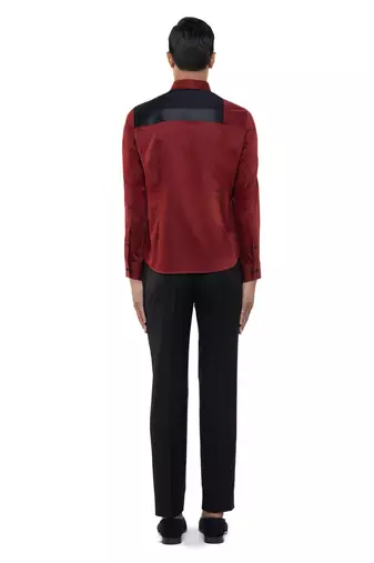 Maroon plain cotton shirt