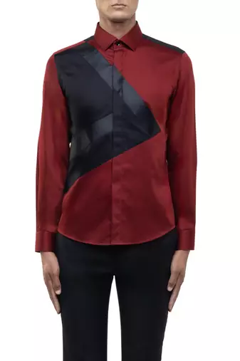 Maroon plain cotton shirt