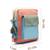 hue blue & pastel multi cotton canvas colourblocked sling bag