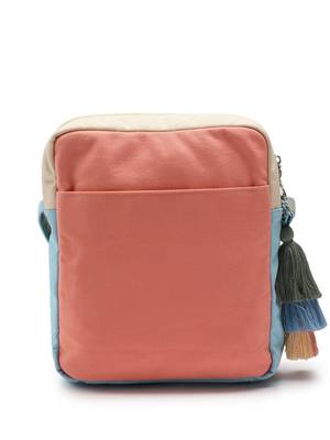 Hue Blue & Pastel Multi Cotton Canvas Colourblocked Sling Bag 5