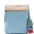 hue aqua blue & pastel multi cotton canvas colourblocked sling bag