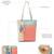 hue coral & pastel multi cotton canvas colourblocked shoulder bag