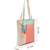 hue coral & pastel multi cotton canvas colourblocked shoulder bag