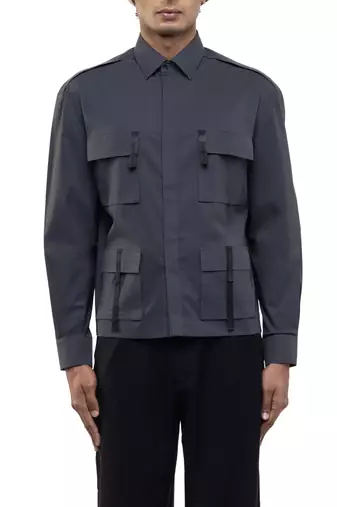 Grey plain cotton shirt