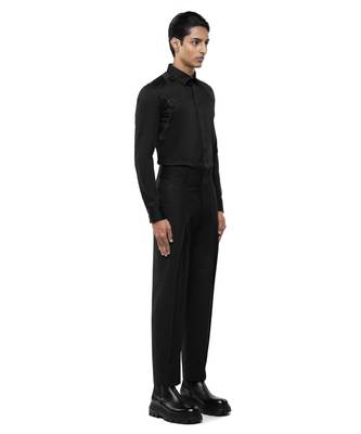 Black plain cotton shirt 3