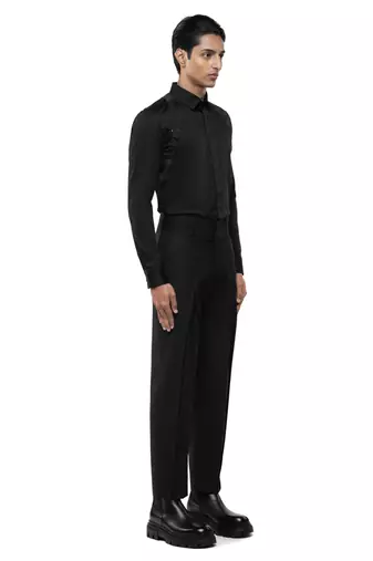 Black plain cotton shirt