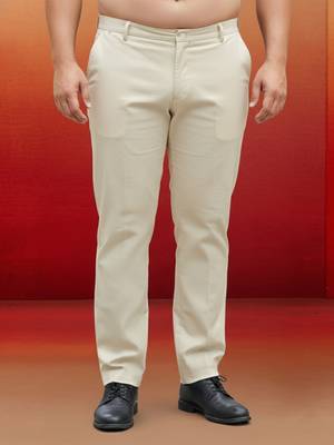 cream cotton lycra pant style pyjama - modern festive wear 1
