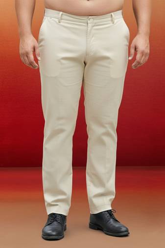 cream cotton lycra pant style pyjama - modern festive wear