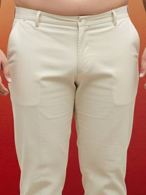 cream cotton lycra pant style pyjama - modern festive wear 2
