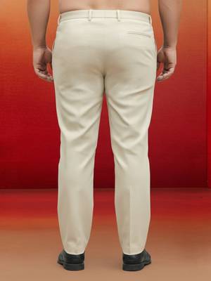 cream cotton lycra pant style pyjama - modern festive wear 3