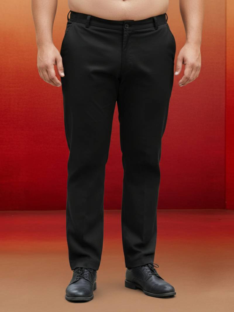men's black cotton lycra pant style pyjama - premium festive wear