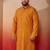 men's mustard bandhani kurta - foil print traditional festive