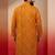 men's mustard bandhani kurta - foil print traditional festive