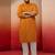 men's mustard bandhani print kurta with cream pyjama - traditional set