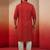 men's red bandhani print kurta with cream pyjama - festive ethnic set