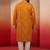 men's mustard bandhani print kurta with cream pyjama - traditional set