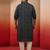 men's blue bandhani print kurta with cream pyjama - traditional ethnic set