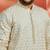 men's off white sequin embroidered kurta with cream pant - festive set