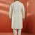 men's off white sequin embroidered kurta with cream pant - festive set