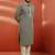 men's black sequin kurta with cream trousers - embroidered festive set