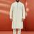 men's cream silk jacquard kurta with pyjama - premium wedding set