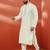 men's cream silk jacquard kurta with pyjama - premium wedding set